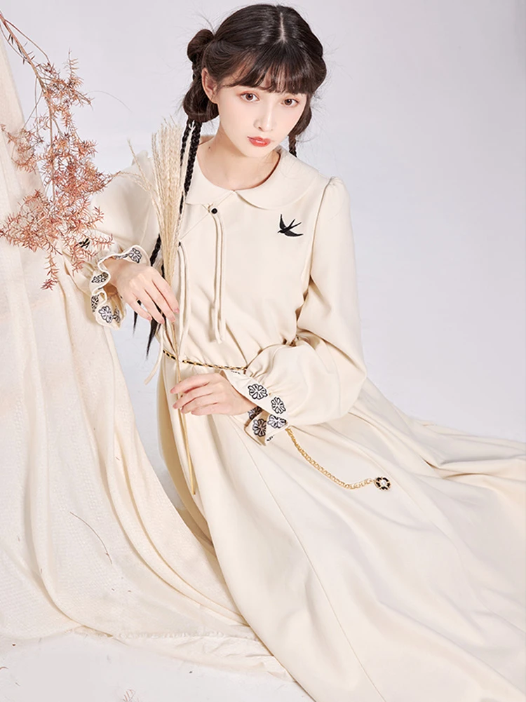 Chinoiserie Dresses Autumn Women Fashion Hanfu