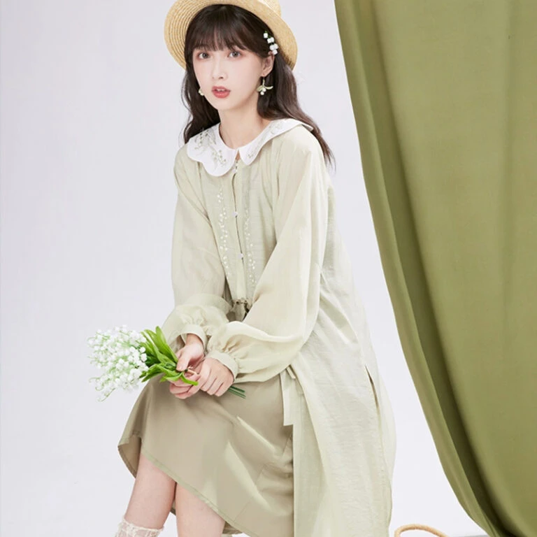 Ming Style Improved Round Neck Long Shirt Women's Autumn Hanfu ...