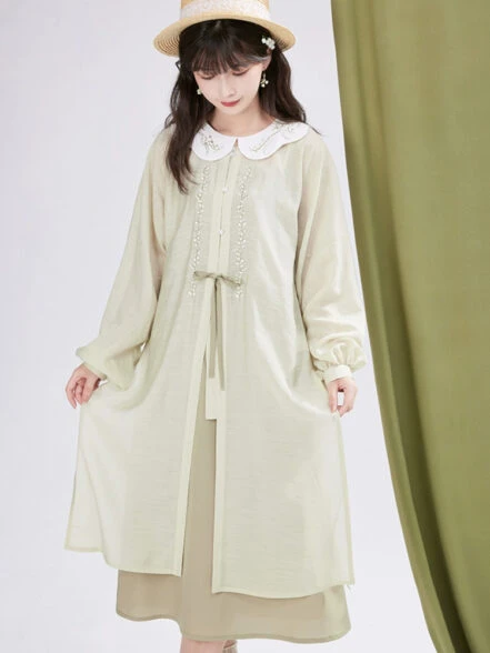 Ming Style Improved Round Neck Long Shirt Women's Autumn Hanfu ...