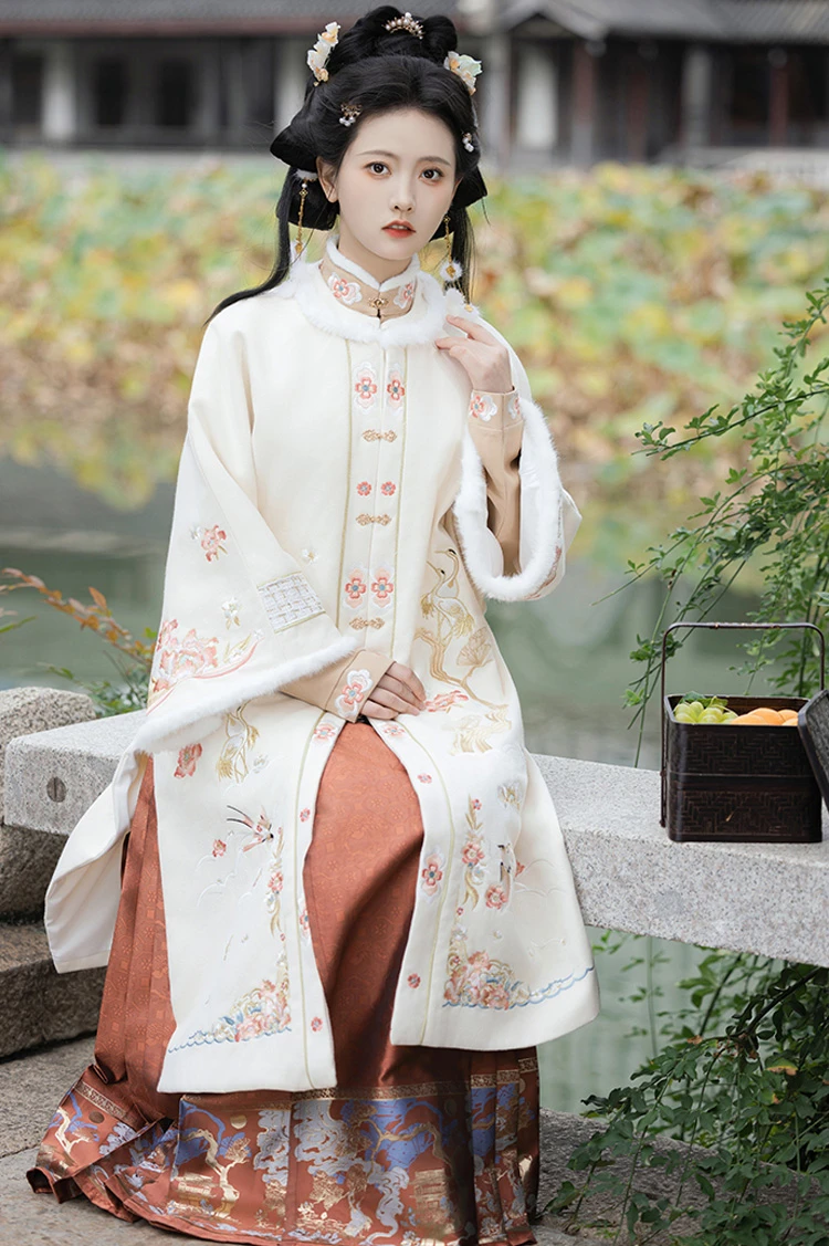 Women Winter Aoqun Ming Dynasty Thick Hanfu Coat
