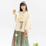moon rabbit yellow hanfu dress