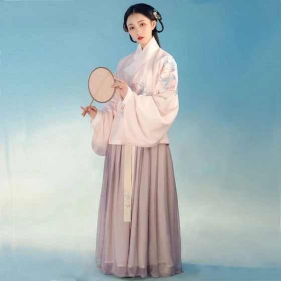 Gray Hanfu, Plain Silver Chinese Outfit - Newhanfu