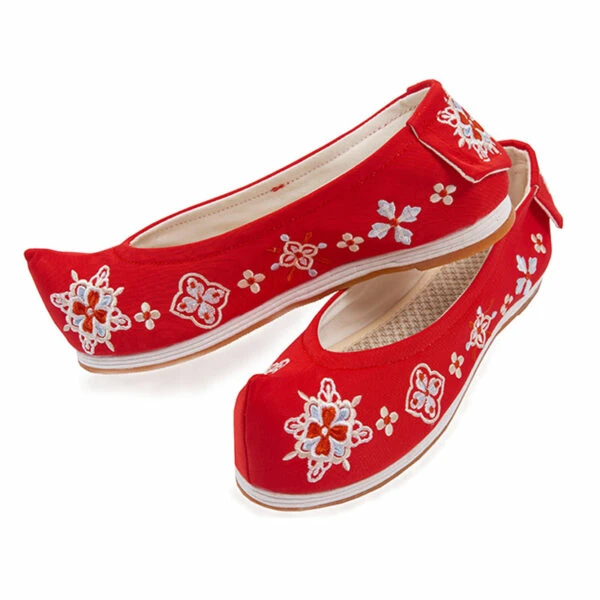 Red Flat Shoes - Hanfu Online Store