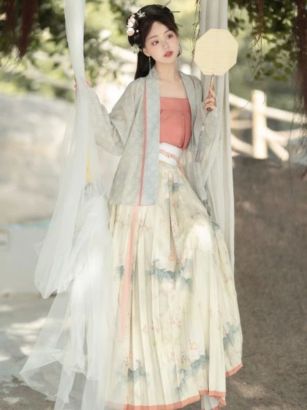 Spring Women Song Dynasty Hanfu Elegant Traditional Pleated Skirt ...