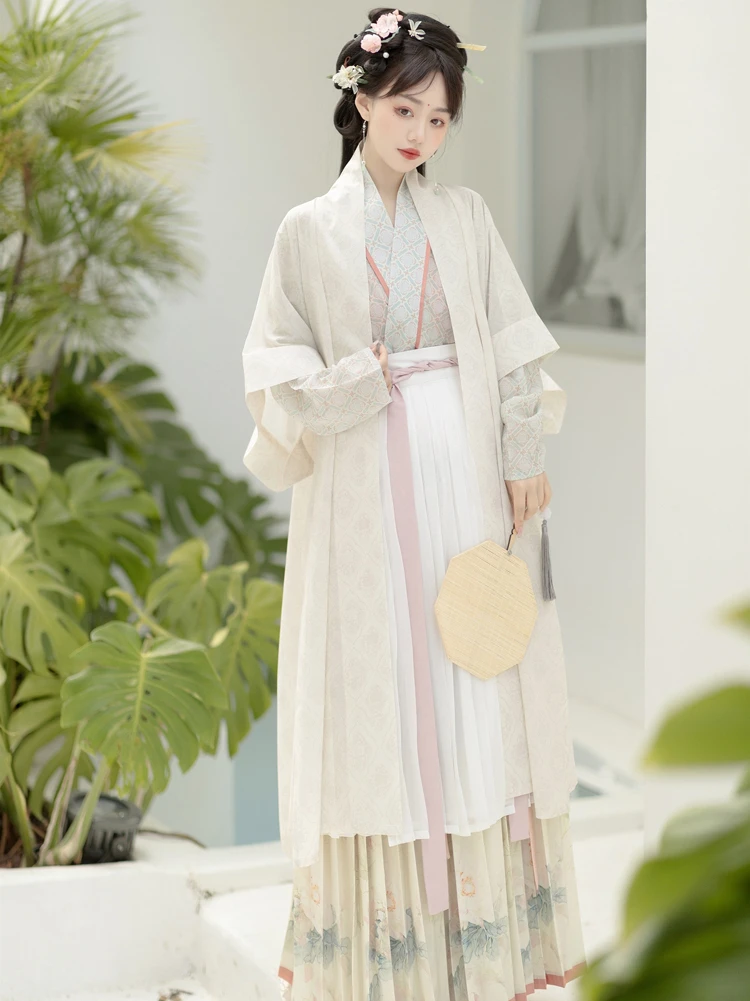 Spring Women Song Dynasty Hanfu Elegant Traditional Pleated Skirt