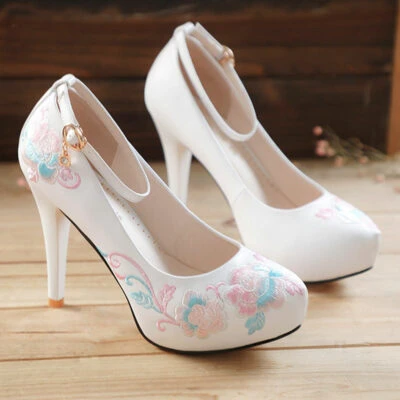 rose high heels hanfu shoes