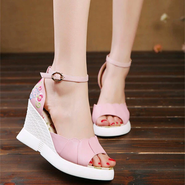 Summer Sandal Flower Hanfu Heels Shoes - Newhanfu 2024