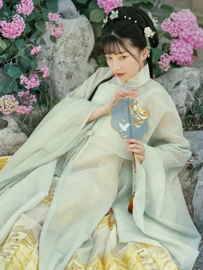 Golden Peony Pink Mamian Qun Hanfu Dress - Newhanfu 2024
