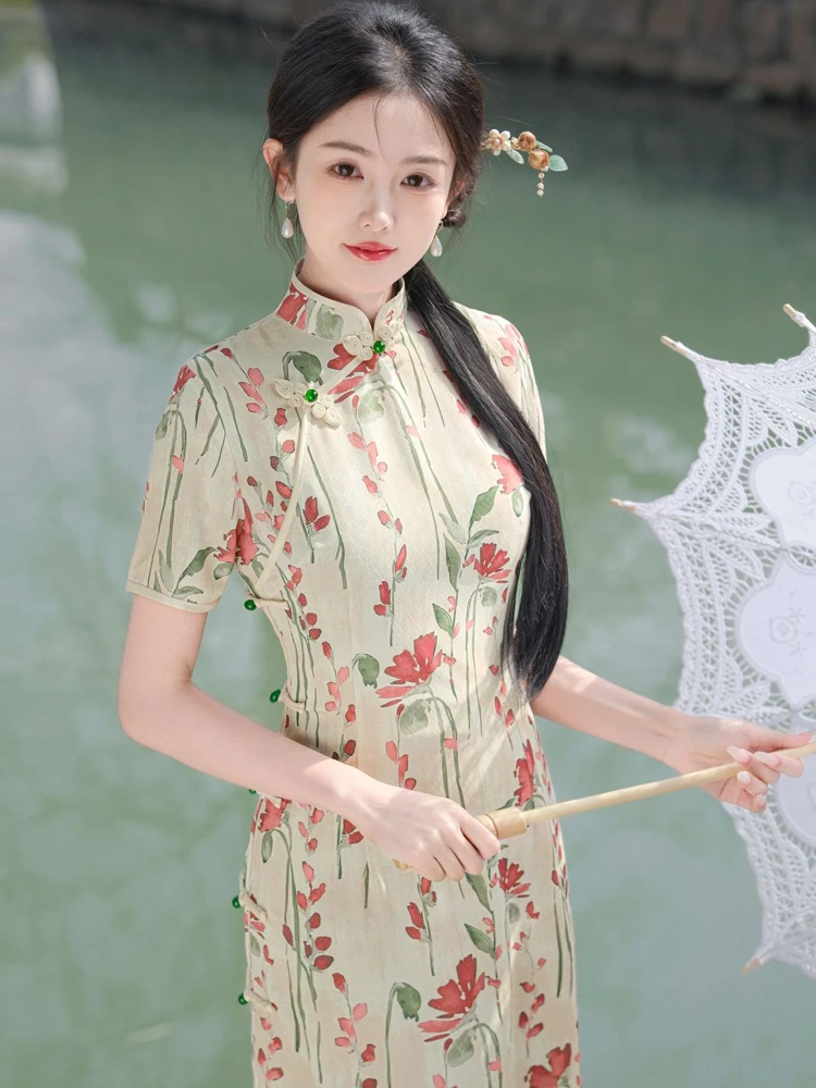 Summer New Cheongsam Daily Fashion Elegant Improved Dresses 