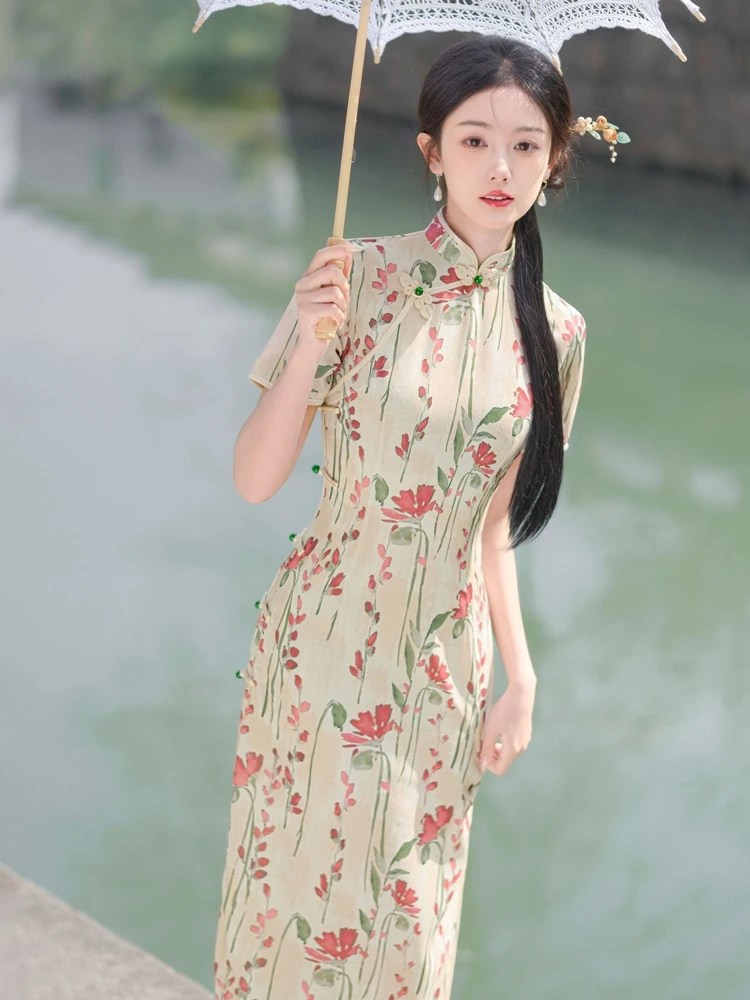 Summer New Cheongsam Daily Fashion Elegant Improved Dresses 