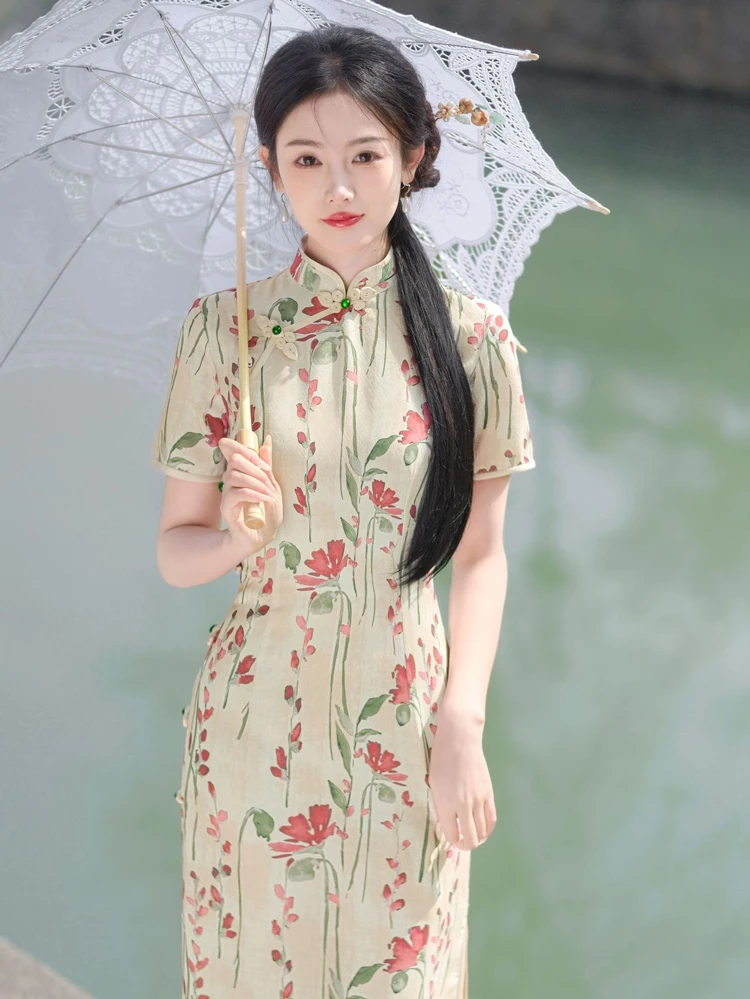 Summer New Cheongsam Daily Fashion Elegant Improved Dresses 