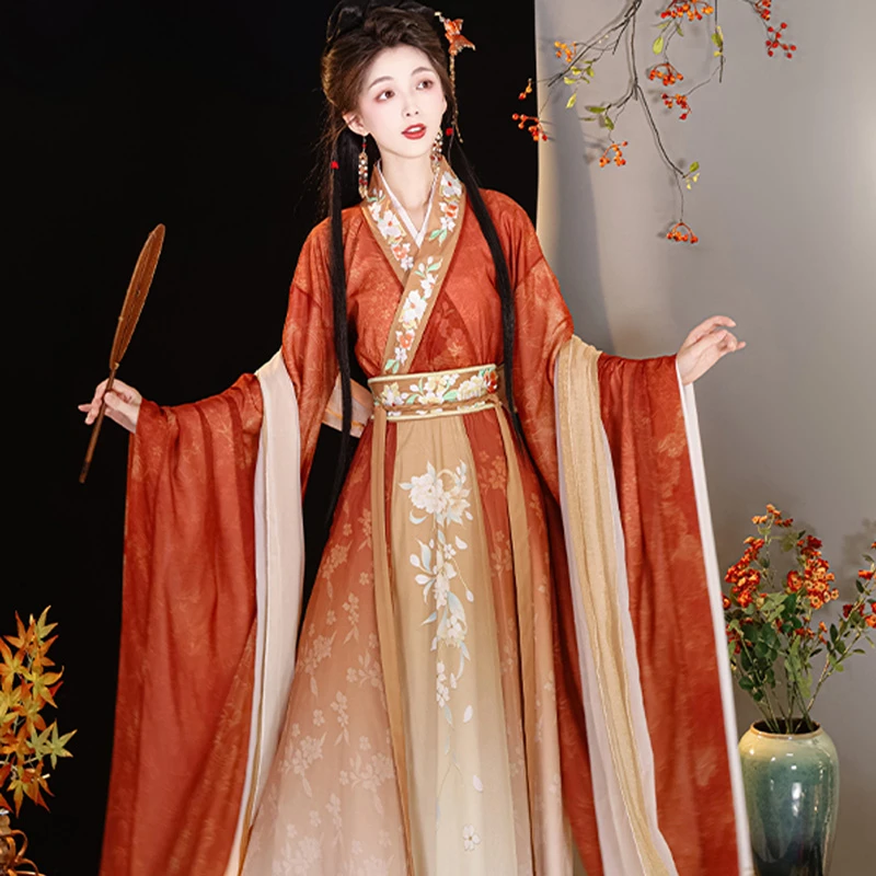 Classic Red Hanfu Chinese Dress for Women - Newhanfu