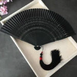 black fan hanfu accessory