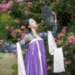 black fan hanfu accessory