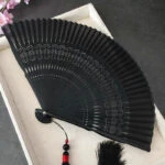 black fan hanfu accessory