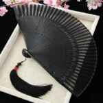 black fan hanfu accessory
