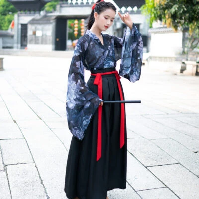 peony print women hanfu ruqun