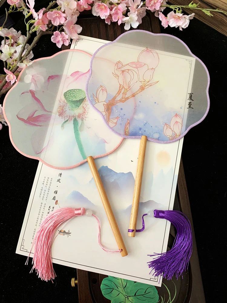 petal fan hanfu accessory