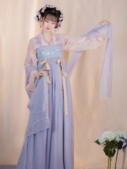 Spring Tang Dynasty Girl Heziqun Dress Cute Qixiong Hanfu - Newhanfu