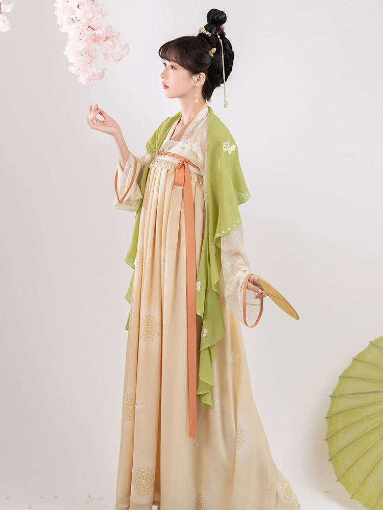 Spring Women Tang Dynasty Hanfu Qixiong Shanqun Elegant Butterfly Dresses