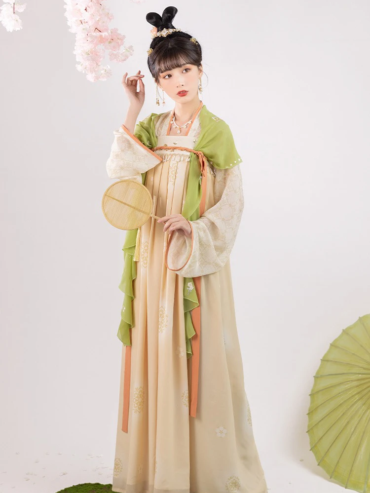 Spring Women Tang Dynasty Hanfu Qixiong Shanqun Elegant Butterfly Dresses