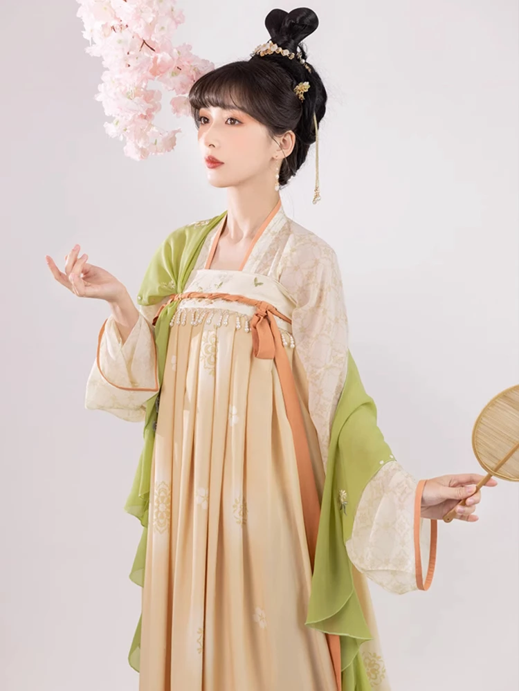 Spring Women Tang Dynasty Hanfu Qixiong Shanqun Elegant Butterfly Dresses