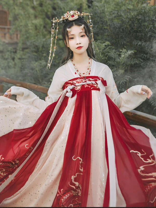 Dragon Girl Classic Red Wedding Hanfu Dress - Newhanfu 2024