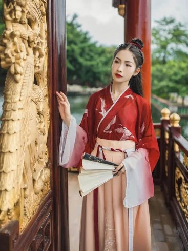 Crane Girl Women's Red Hanfu Qiyao Dress - Newhanfu 2024