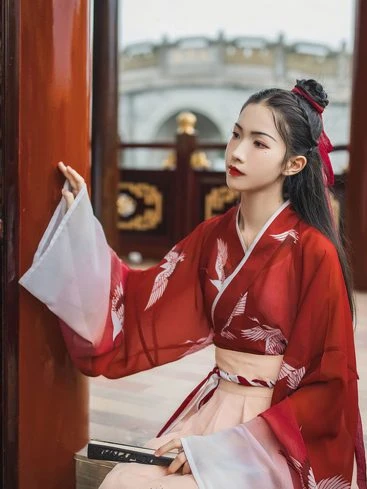 Crane Girl Women's Red Hanfu Qiyao Dress - Newhanfu 2024