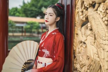 Crane Girl Women's Red Hanfu Qiyao Dress - Newhanfu 2024