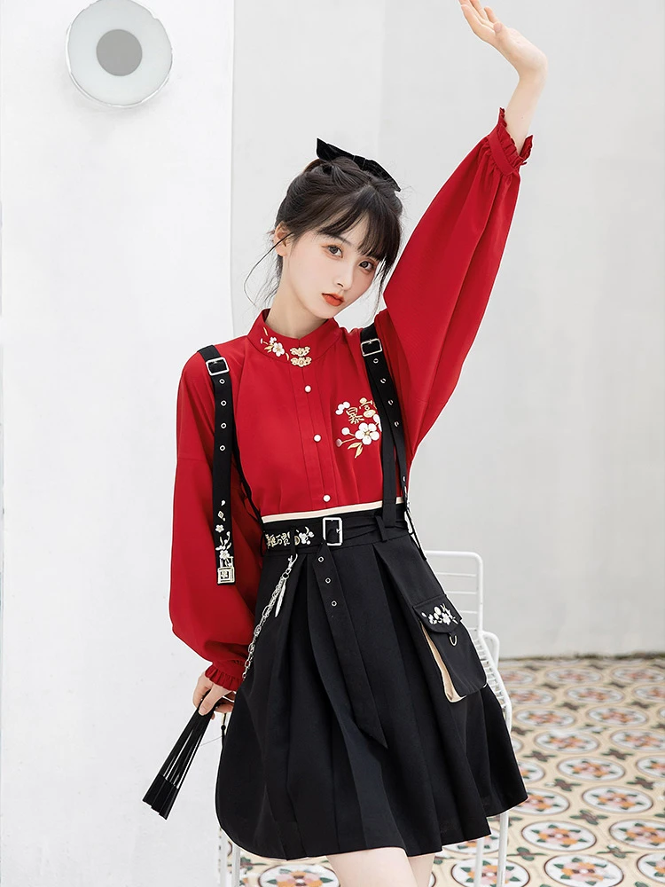 Modern Hanfu Fall Modified Fashion Hanfu New Year Suit