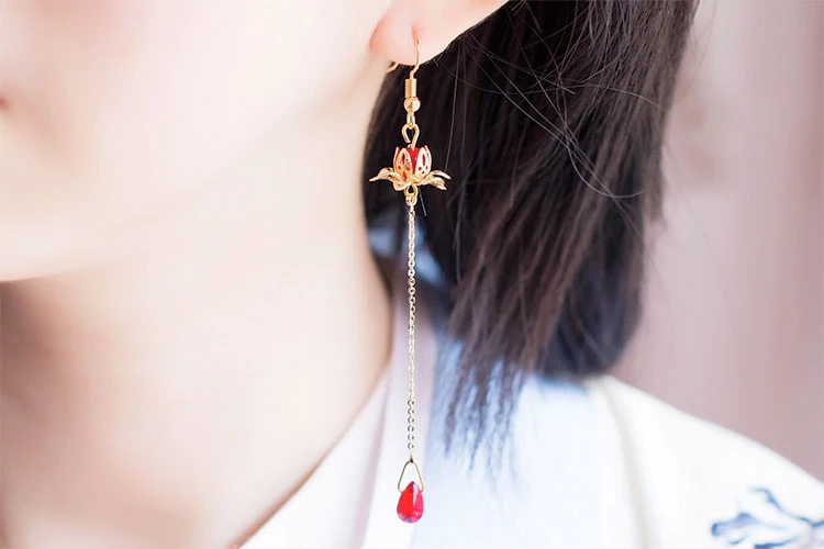 Water Lotus hanfu earrings