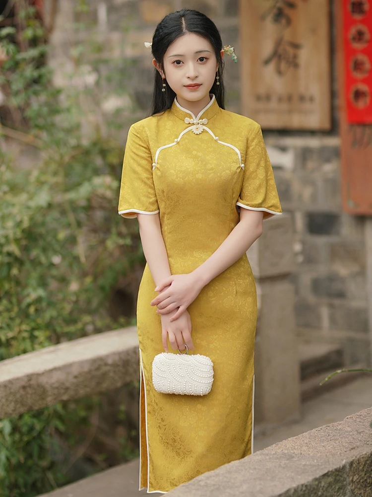 Fashion Cheongsam Gentle Lady Improved Chinese Qipao 