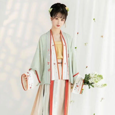 Morning Flower Spring Green Modern Hanfu Dress - Newhanfu