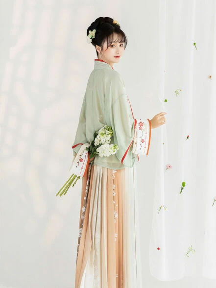 Morning Flower Spring Green Modern Hanfu Dress - Newhanfu