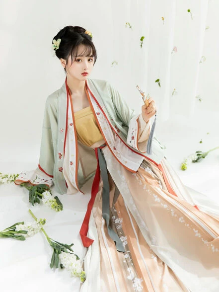 Morning Flower Spring Green Modern Hanfu Dress - Newhanfu