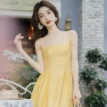 yellow daisy Chinese summer dress