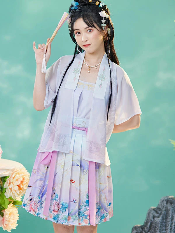 women's purple hanfu dress