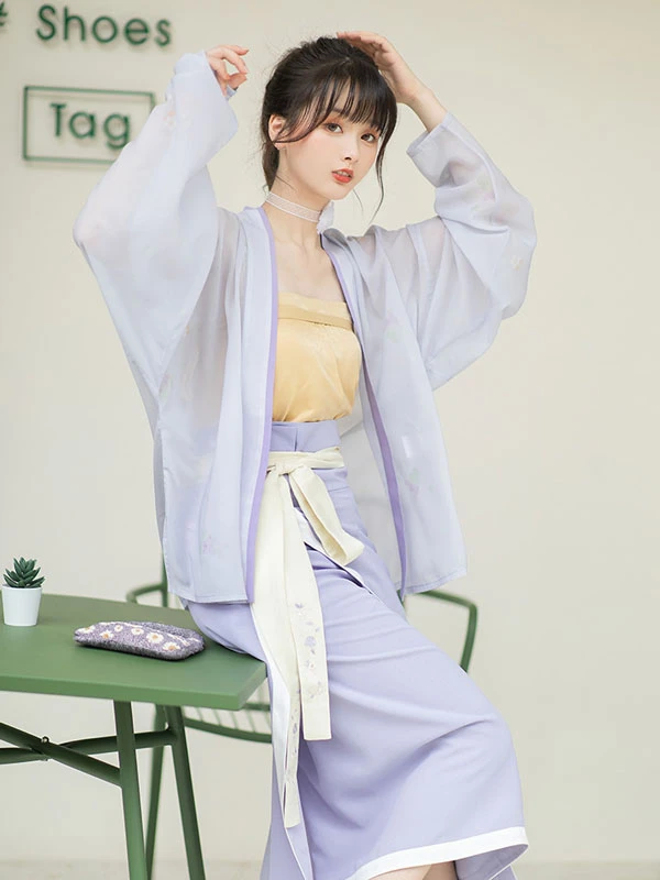 women's purple hanfu dress