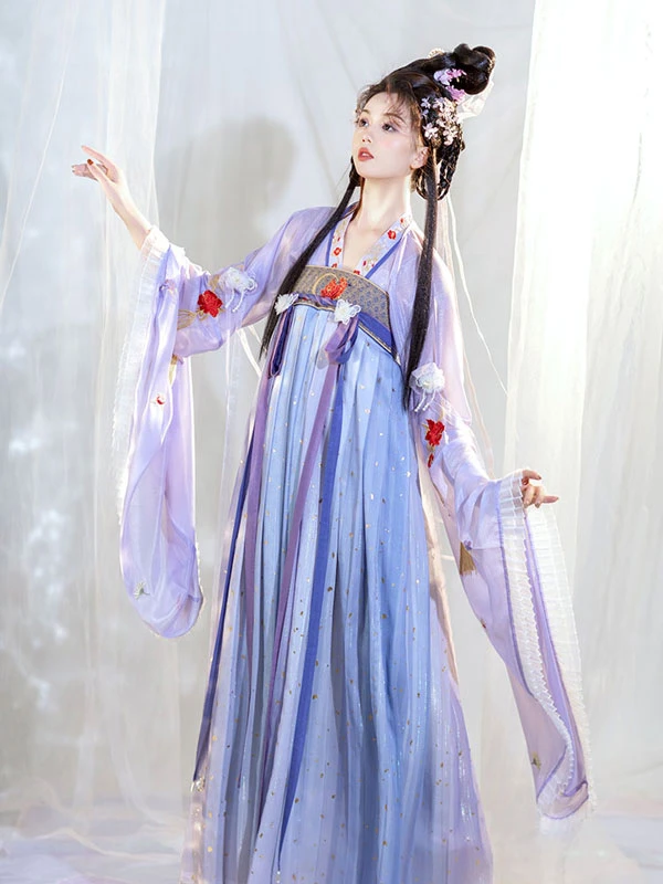 women's purple hanfu dress