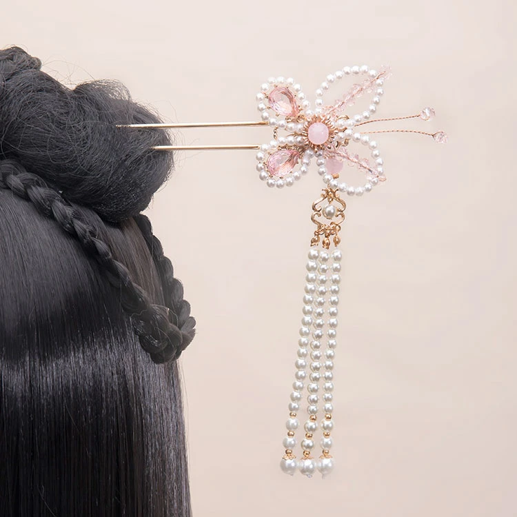 Pearl Butterfly hanfu hairpin