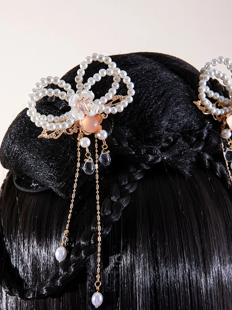 Pearl Hairclip Hanfu Headdress Ancient Costume Accessories for Girl