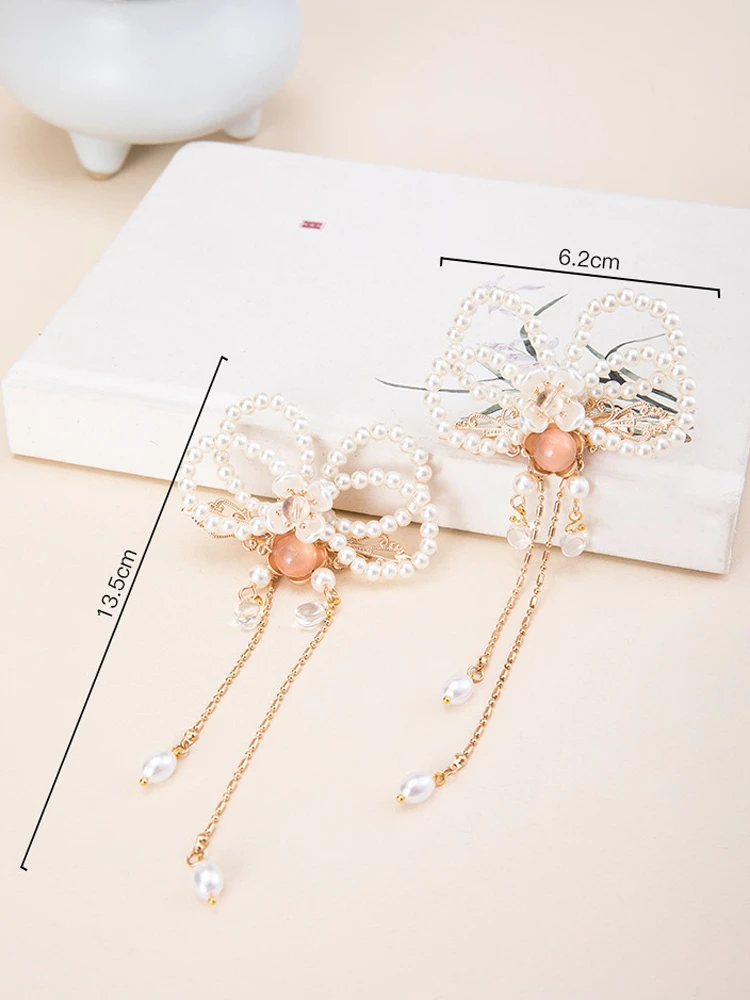 Pearl Hairclip Hanfu Headdress Ancient Costume Accessories for Girl