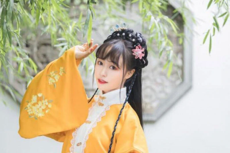 yellow hanfu dress newhanfu