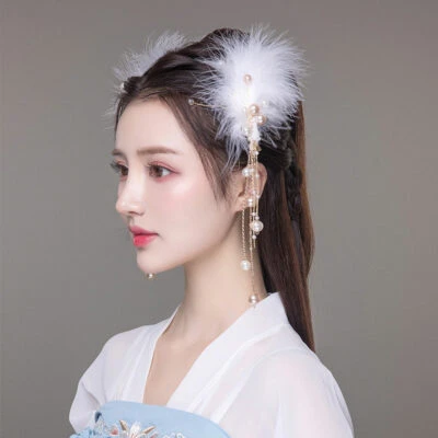 feather hairclip hanfu hair accessory