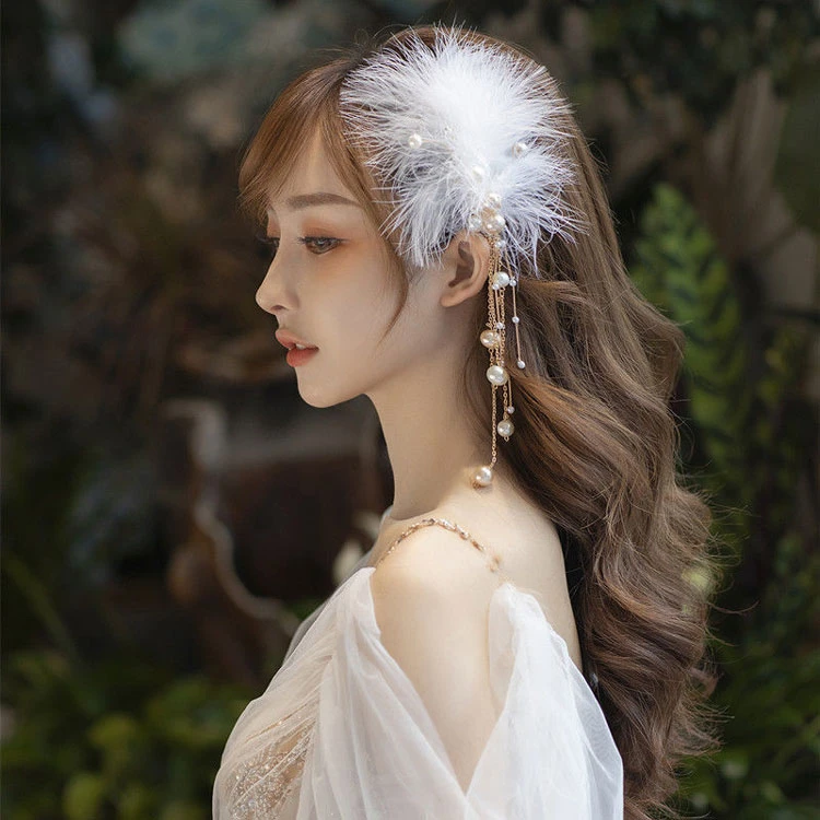 feather hairclip hanfu hair accessory