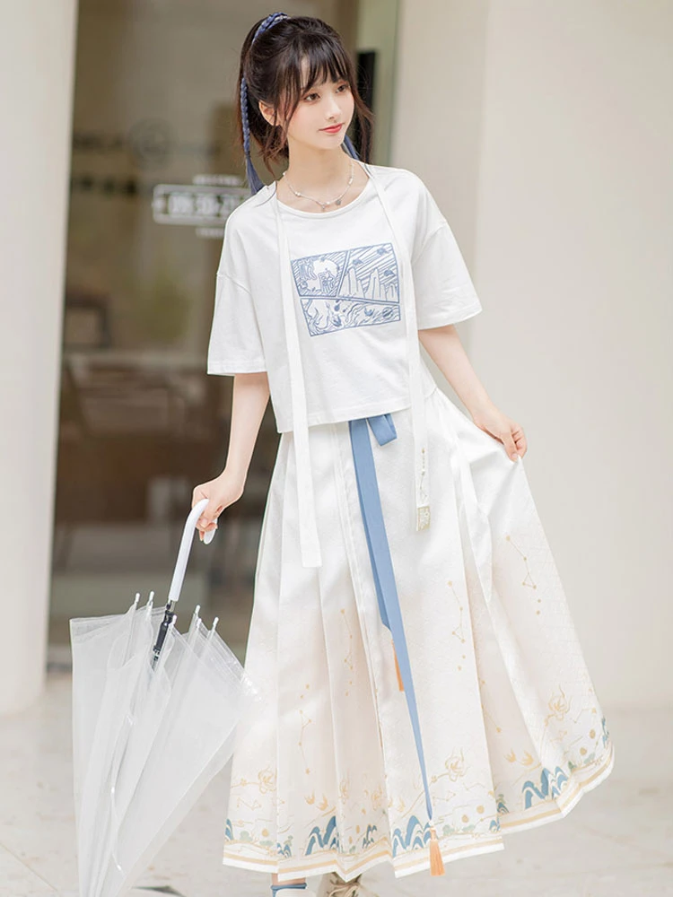 summer street mamian qun hanfu skirt