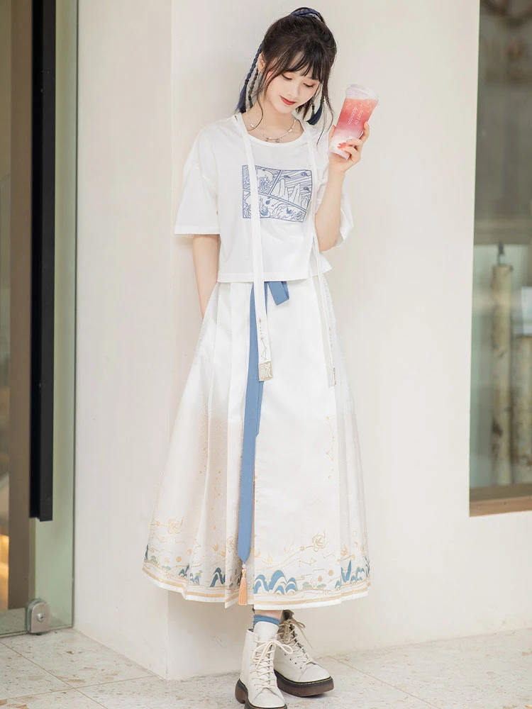 summer street mamian qun hanfu skirt