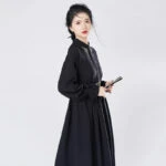black hanfu trench coat