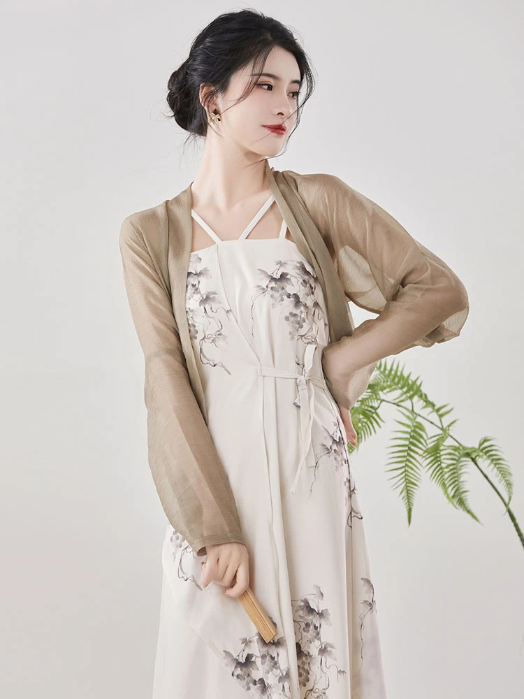 Summer Grape Green and White Hanfu Dress - Newhanfu 2023